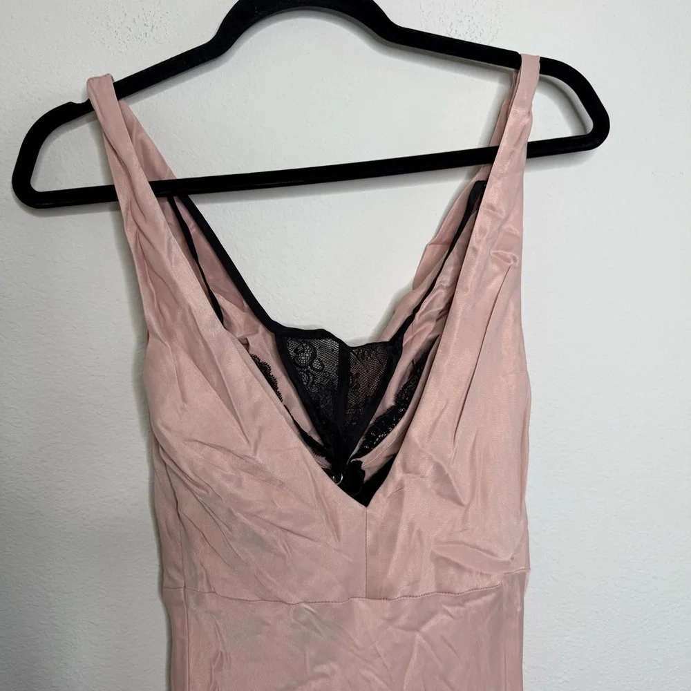 Anthropologie Cowl Neck Asymmetrical Twofer Dress Blush Pink Size XS - Picture 8 of 15